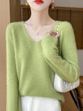 100% merino wool v neck sweater